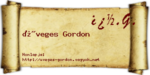Üveges Gordon névjegykártya